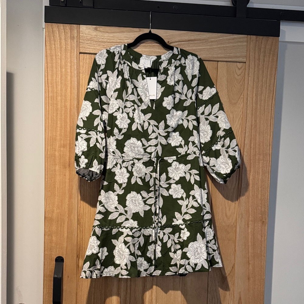 SugarLips Floral Green and White Dress